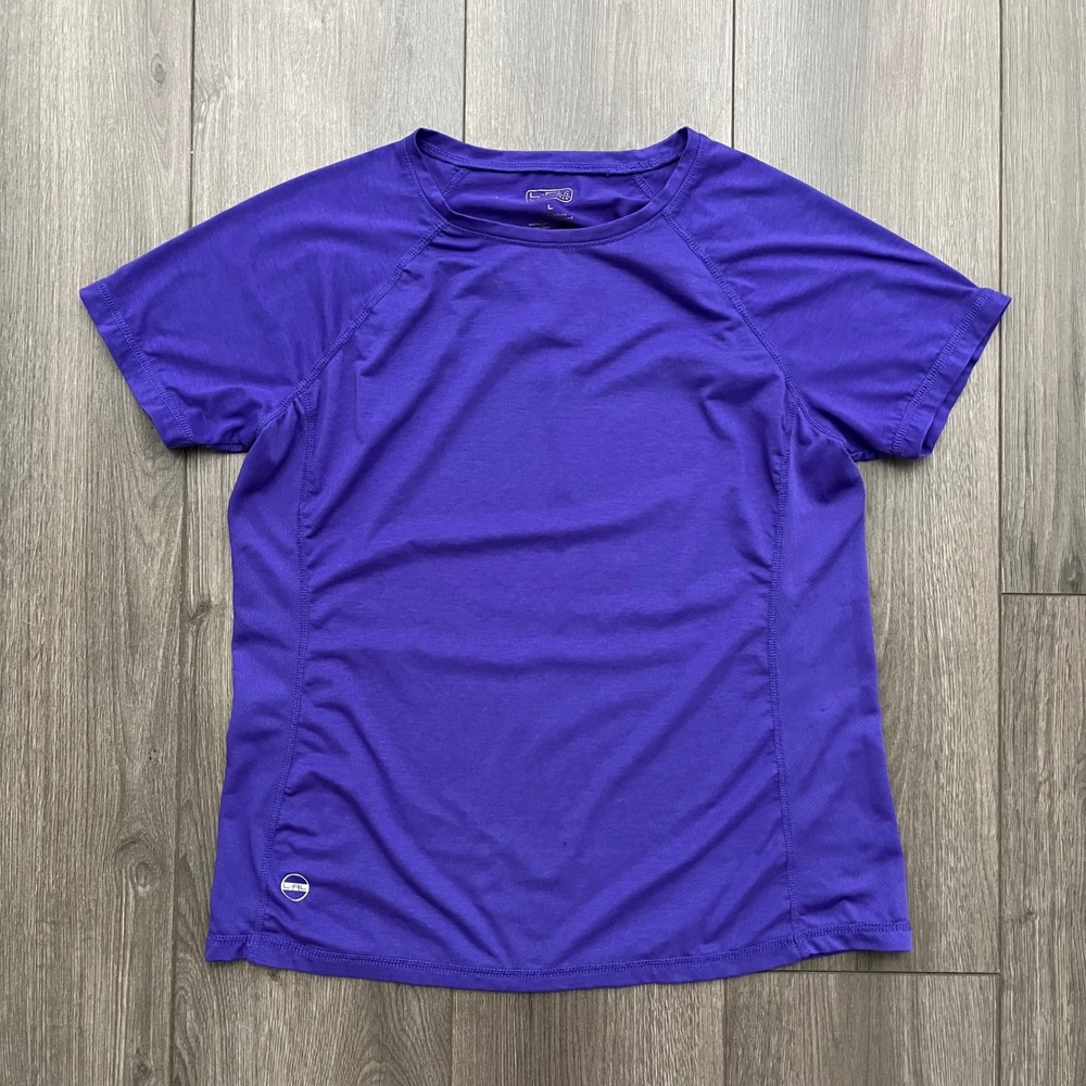 Lauren Ralph Lauren Purple Activewear Short Sleeve Top Womens L L-RL Raglan Tee